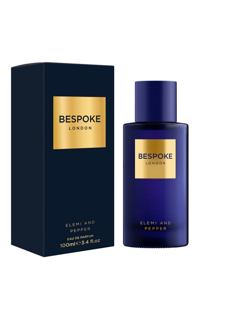Bespoke London Gold Collection Elemi & Pepper Eau de Parfum for Men, 100ml – Long-Lasting Woody Ambery Men’s Perfume, Luxury Fragrance Gift - Image 1